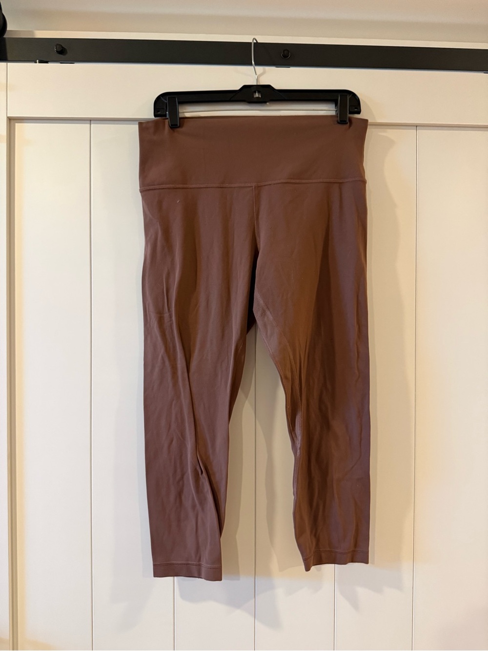 lululemon athletica Cropped Capri Leggings in Mauve Brown have wash wear